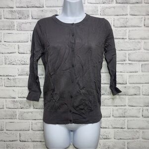 Susina Button Up Dark Gray Cardigan Small